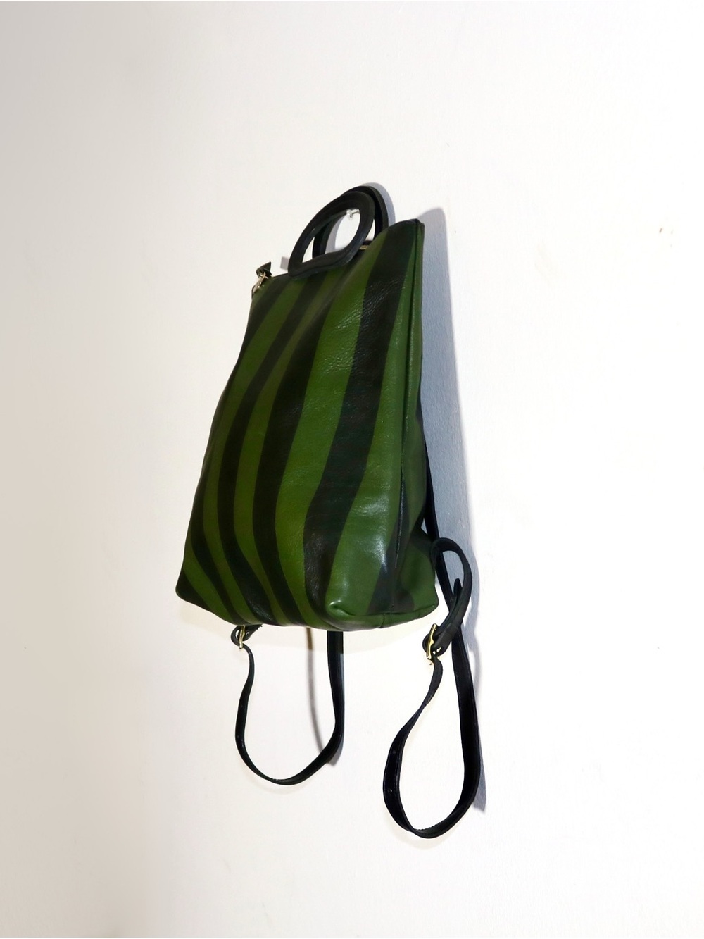 Clare V. Marcelle Backpack in Black Fern Stripe - Picture 8 of 14